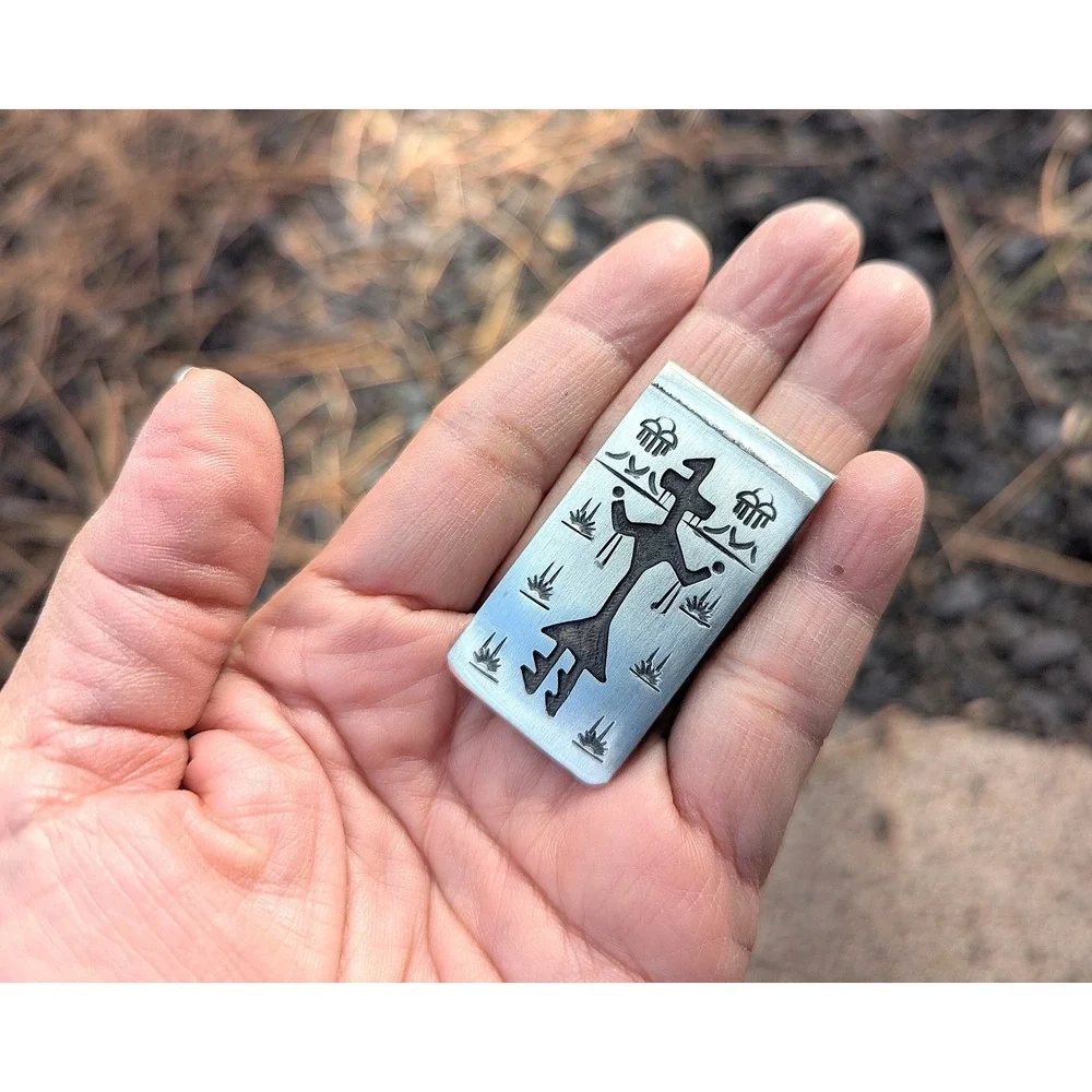 Handmade Navajo Silver Money Clip‎ Native American Men's Accessories ***